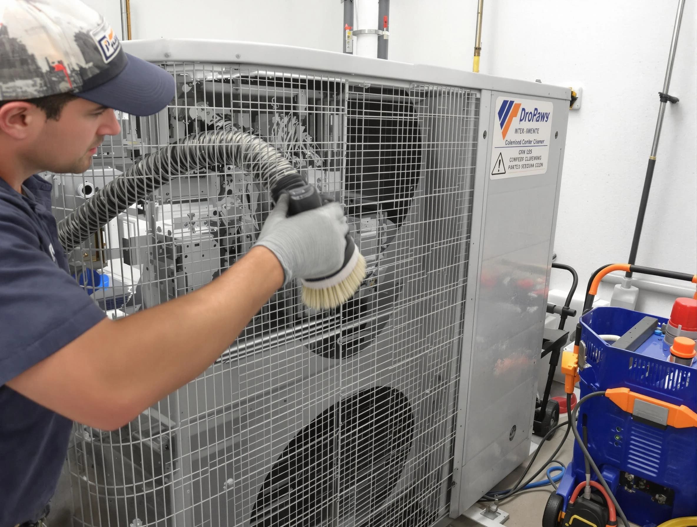 Sandy Air Duct Cleaning specialist performing precision AC coil cleaning for improved system performance in Sandy