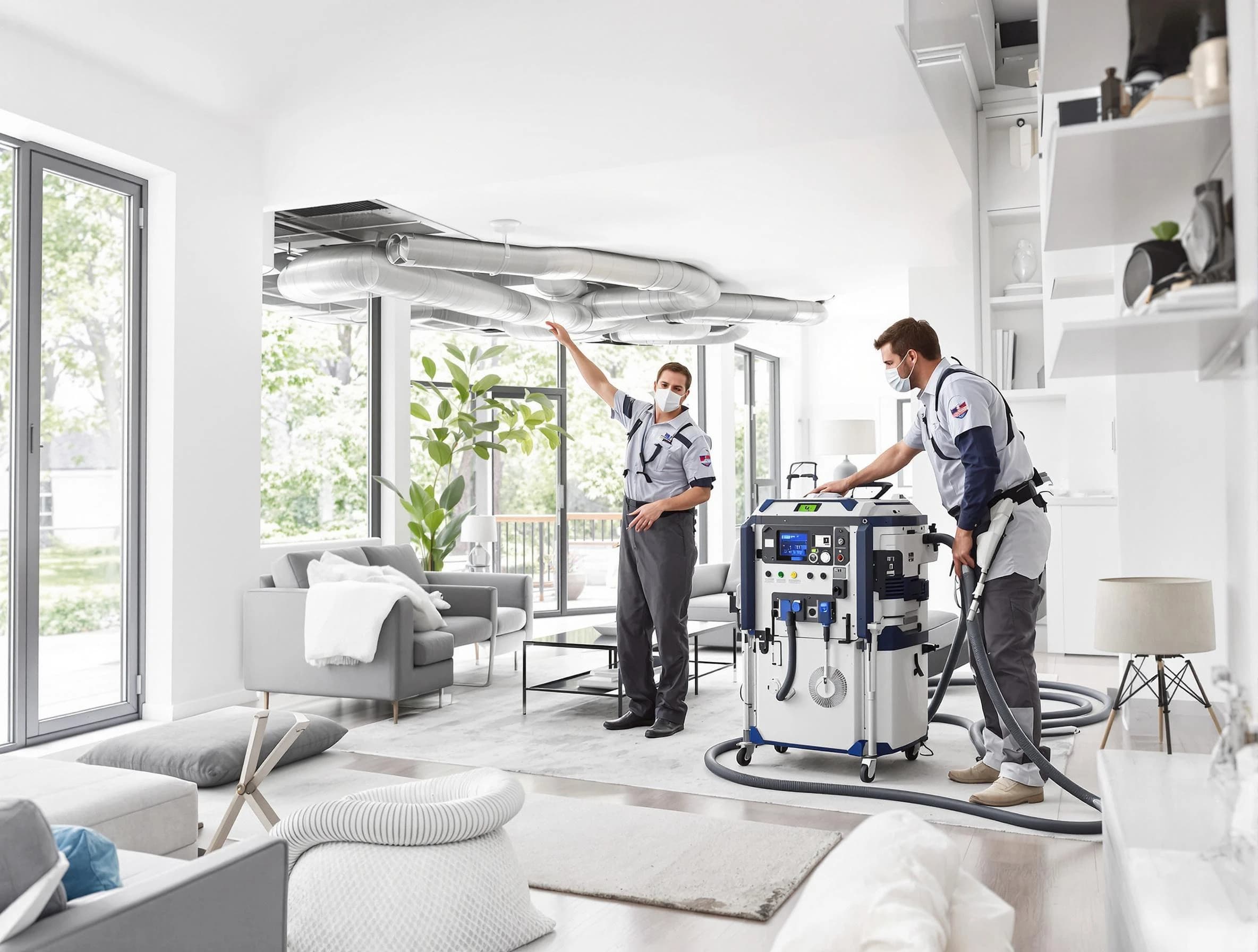 Sandy Air Duct Cleaning professional conducting pure air duct cleaning with state-of-the-art equipment in Sandy