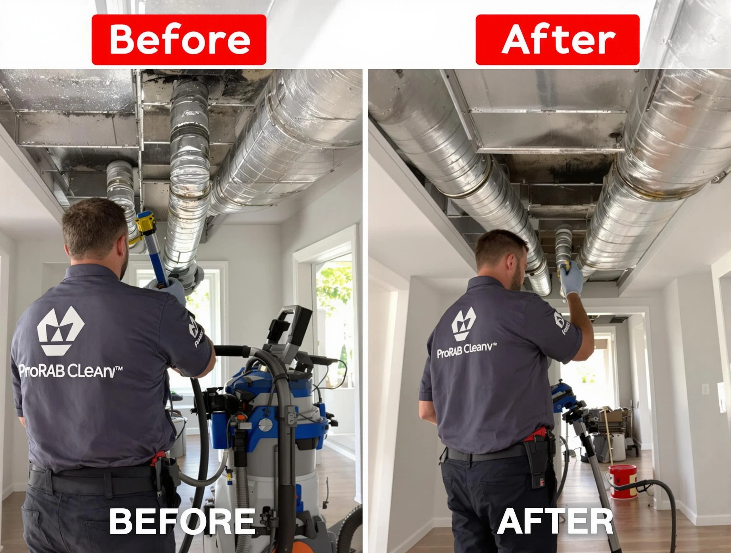 Sandy Air Duct Cleaning expert performing thorough residential duct cleaning in a Sandy home